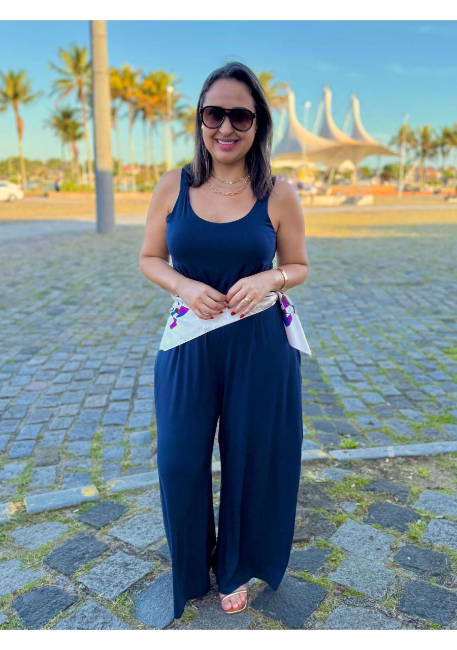 Macacão Regata Pantalona Visco REF:M0451 - 108188 ... - MIX MODA