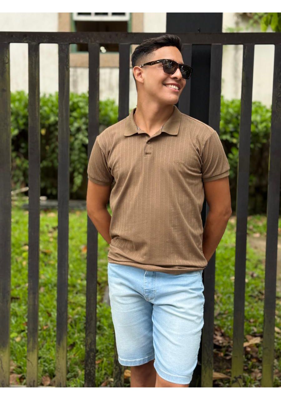 Camisa Polo Dixie REF:29081437 - 108331 - MARROM - MIX MODA