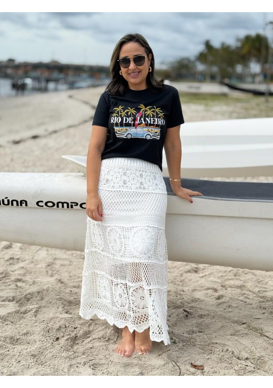 Camiseta Rio de Janeiro REF:KR4080 - 108443 - PRET - MIX MODA