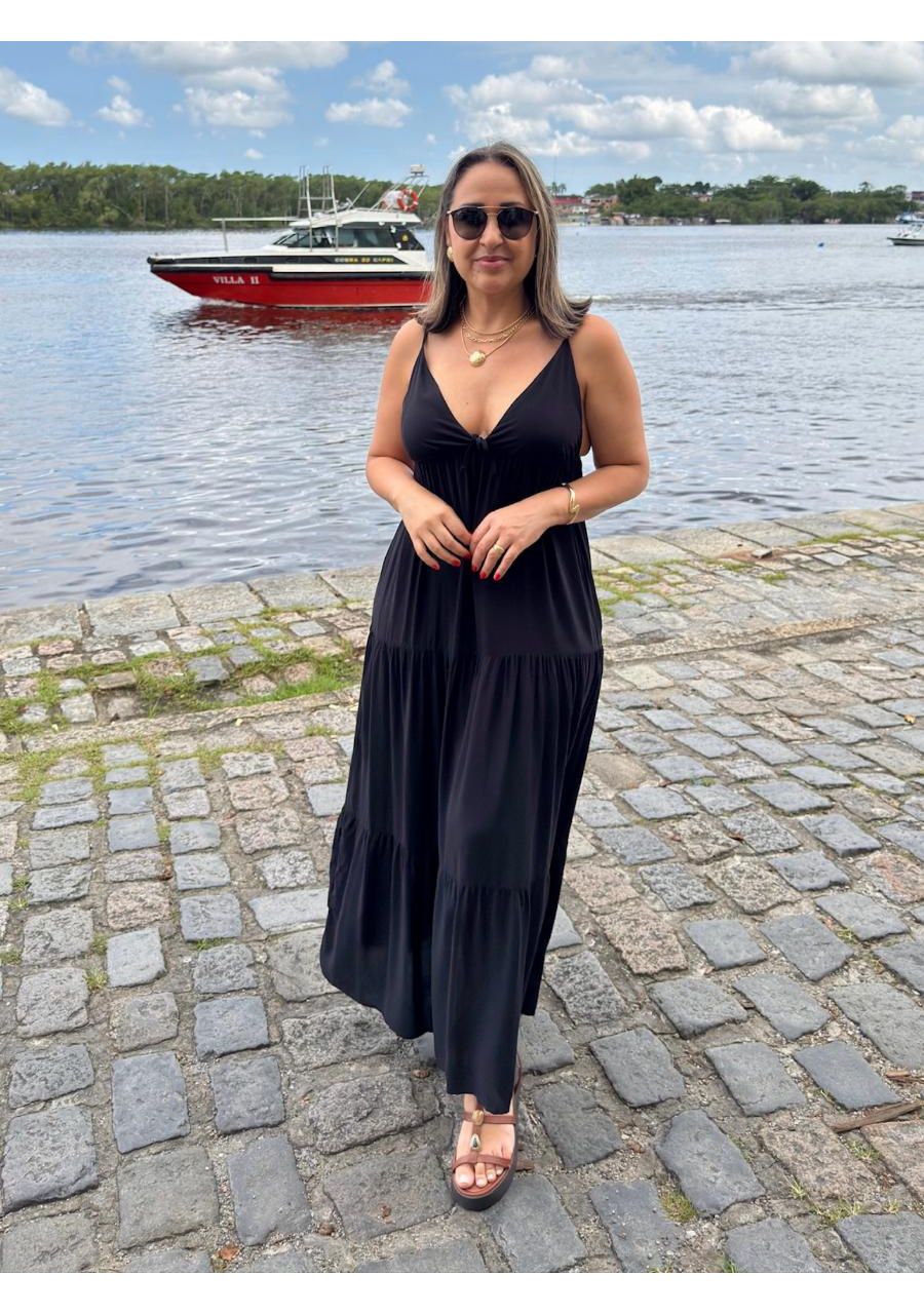 Vestido Alcinha Longo 3 Marias Viscose REF:230372 ... - MIX MODA