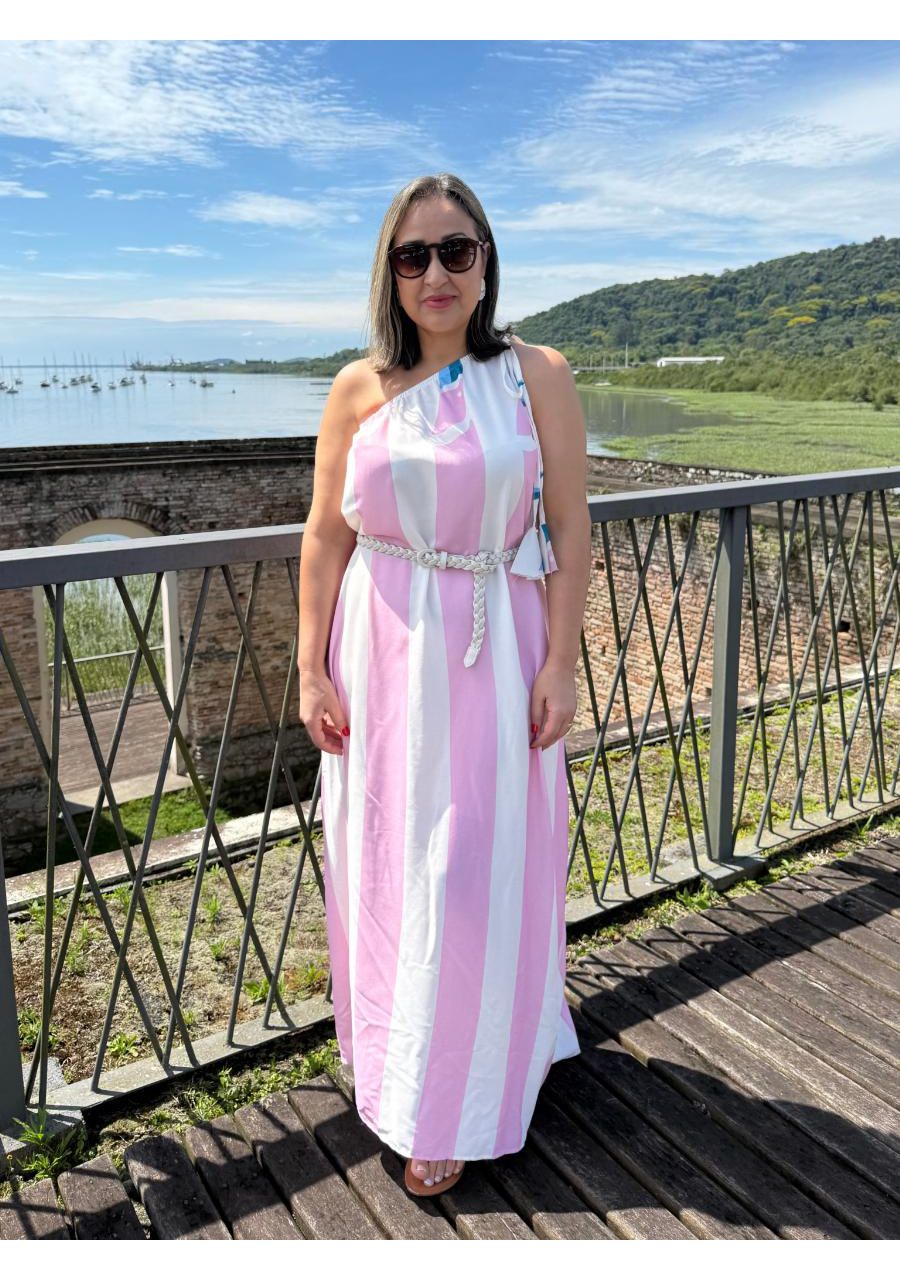 Vestido Longo Com Estampa Nula Manga REF:VS0571 - ... - MIX MODA