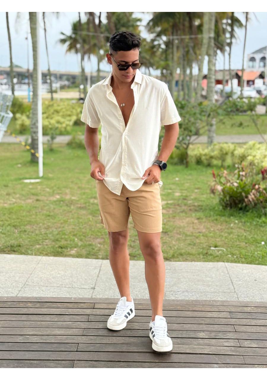 Bermuda Curta Com Bolso Faca Viscolinho REF:12089 ... - MIX MODA