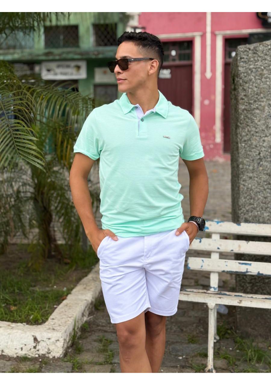 Bermuda Curta Sarja REF:BM2044 - 108837 - BRANCO - MIX MODA