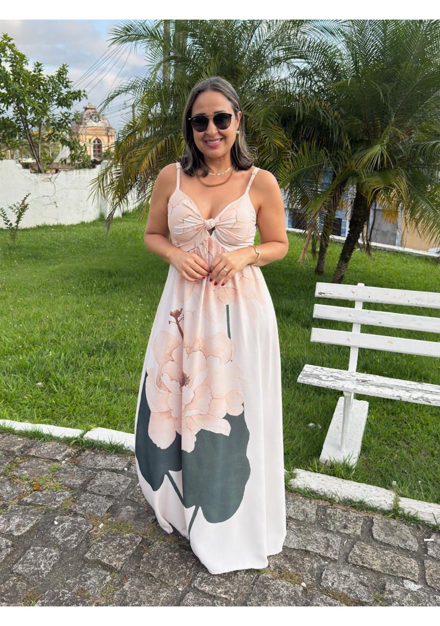Vestido Alcinha Longo Com Estampa REF:VS0572 - 108... - MIX MODA