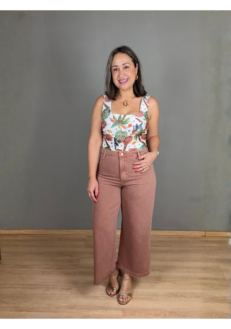 Calça Pantacourt Jeans REF:TE22036 - 108852 - MARR... - MIX MODA