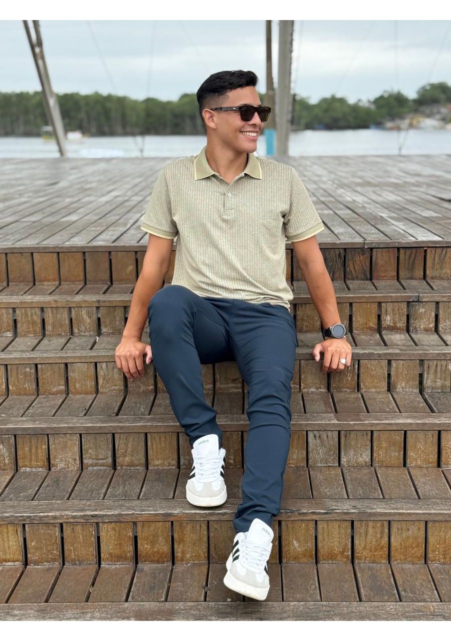 Camisa Polo Mescla REF:PL332 - 108947 - AMARELO - MIX MODA