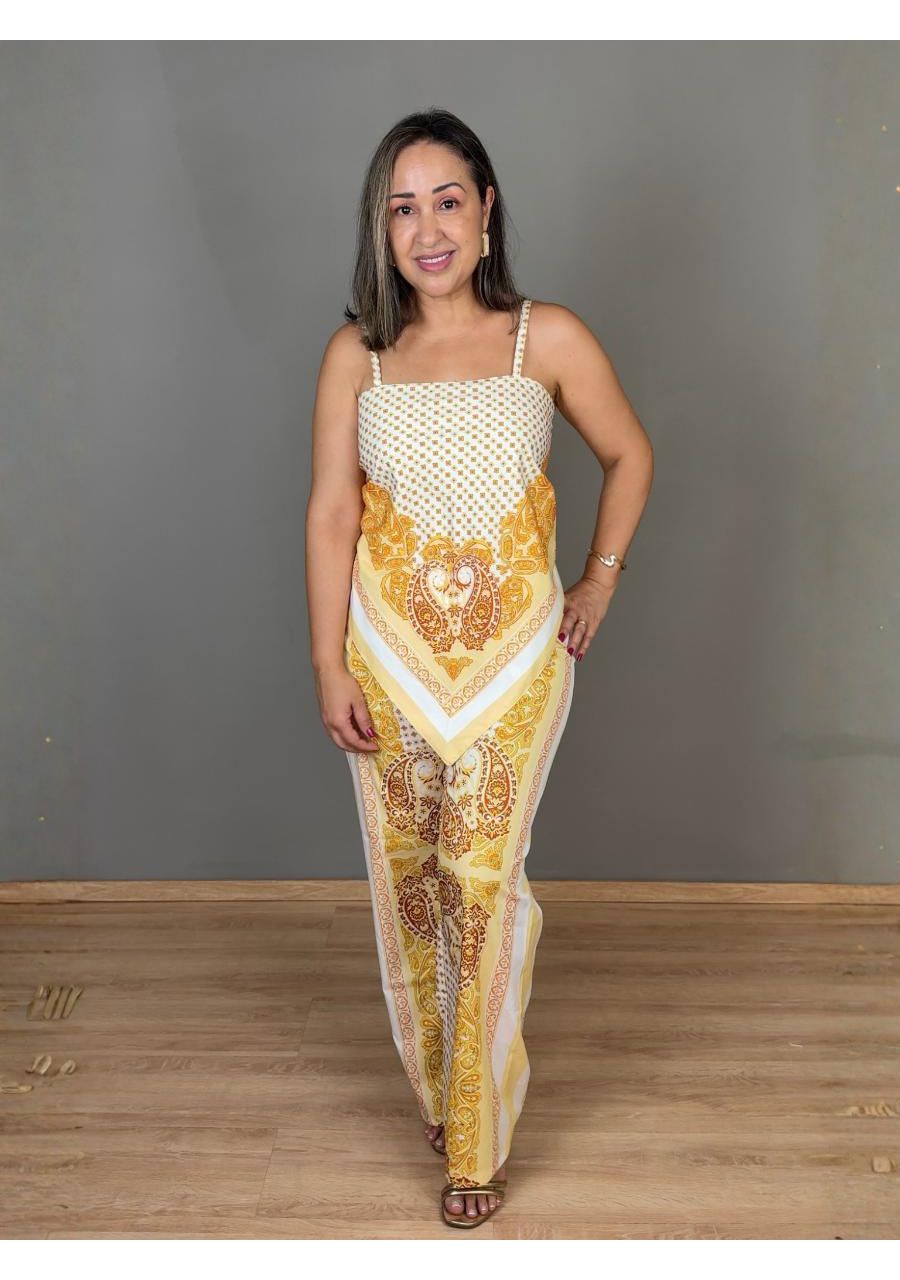 Conjunto Alcinha Com Calça Cetim Lenço REF:CJ0703 ... - MIX MODA