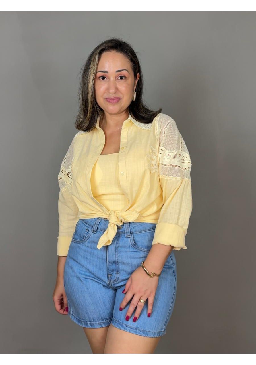 Conjunto Camisa Com Top Com Renda REF:B17068 - 108... - MIX MODA