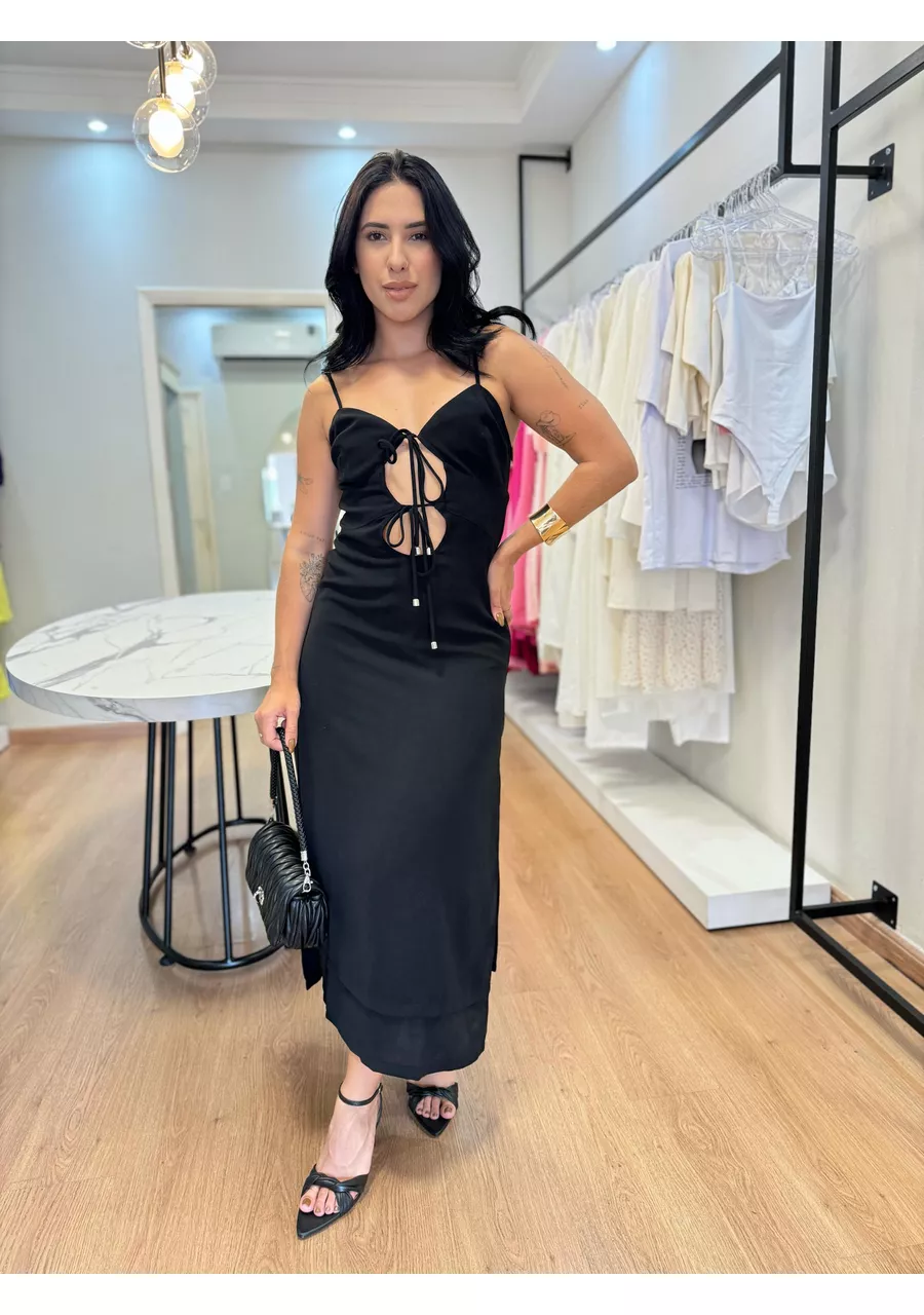 Vestido Mirella Preto - 2024268 - Look de Luxo - Moda Feminina