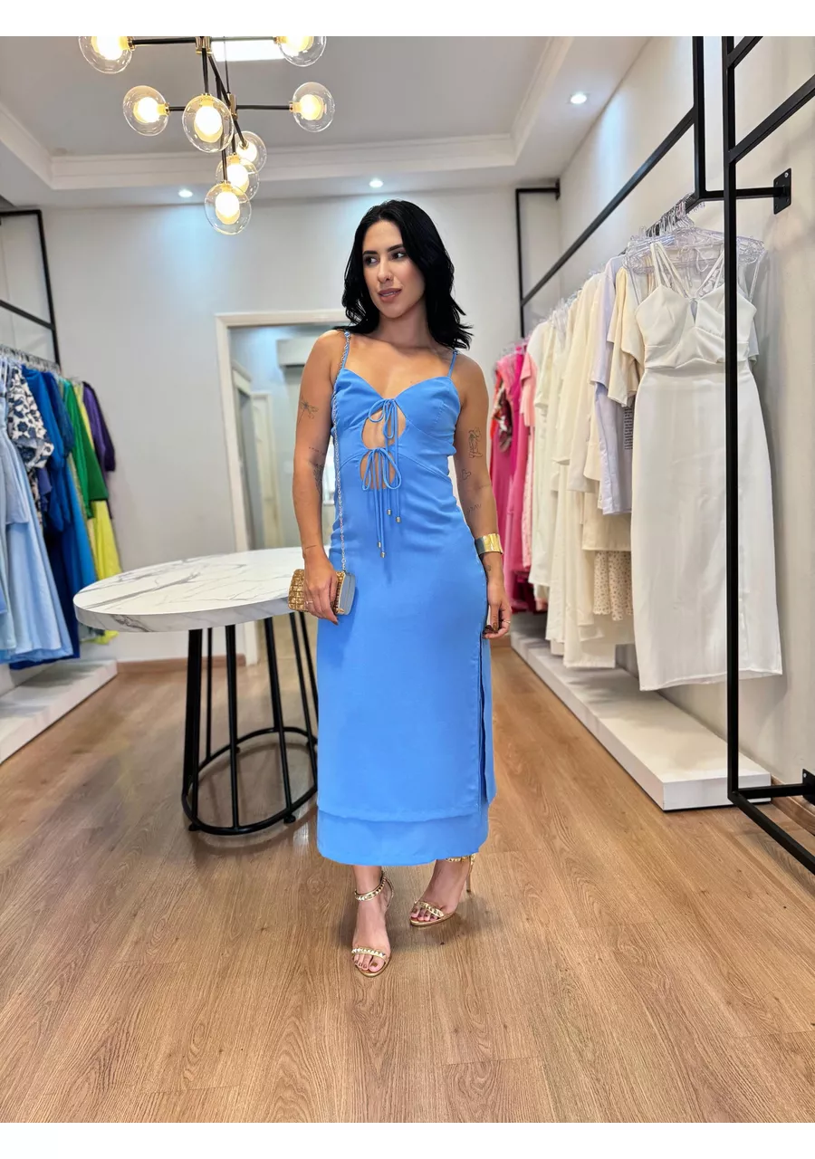 Vestido Mirella Azul - 2024270 - Look de Luxo - Moda Feminina