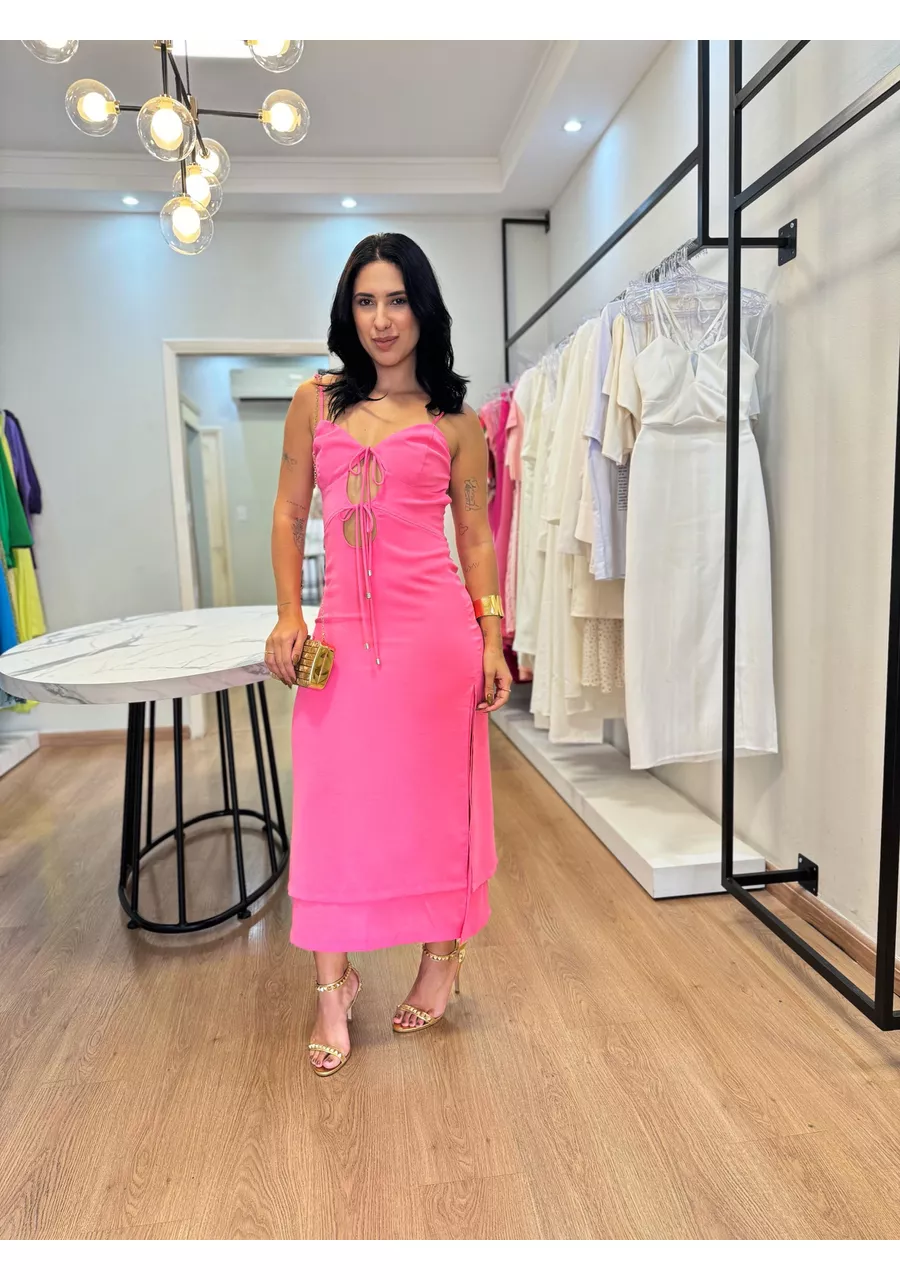 Vestido Mirella Rosa - 2024269 - Look de Luxo - Moda Feminina