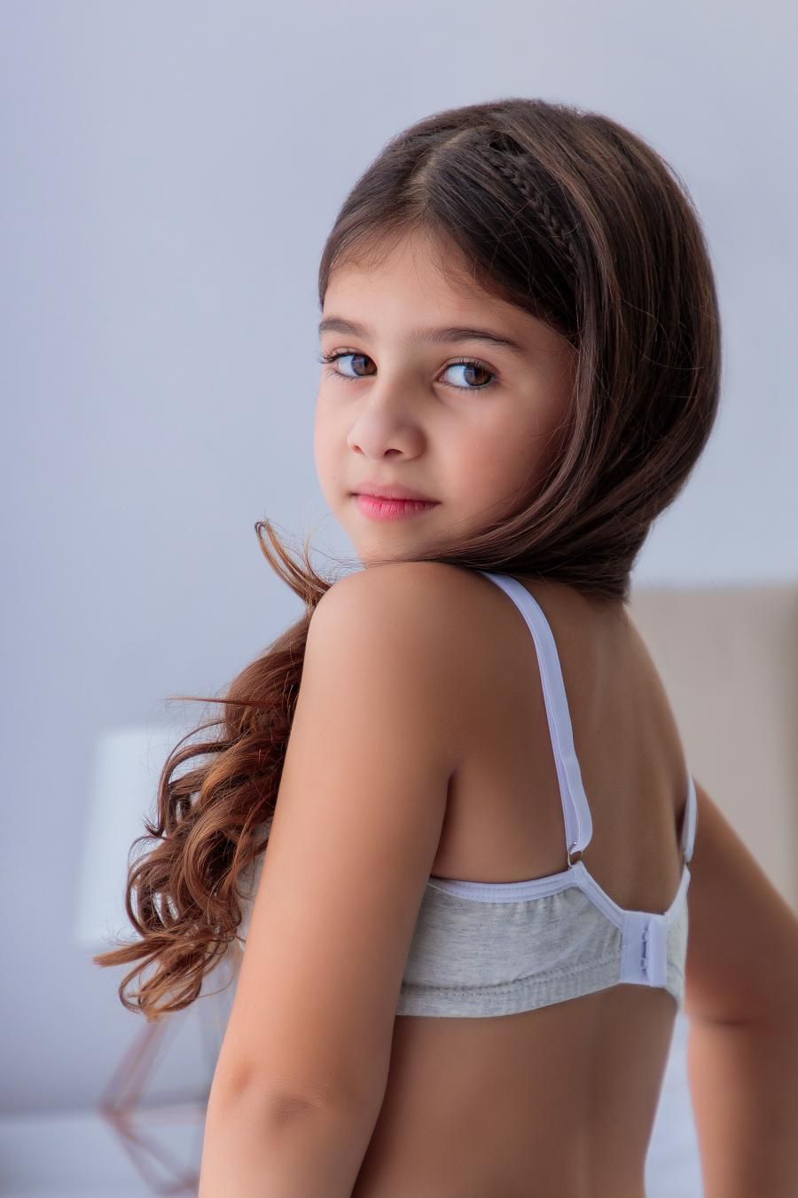 SUTIÃ INFANTIL NO ALGODÃO ESTILO TOP COM BOJO REMOVIVEL CINZA MÉDIO