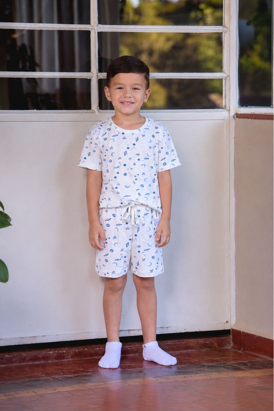 PIJAMA INFANTIL MASCULINO BERMUDA BRILHA ESCURO