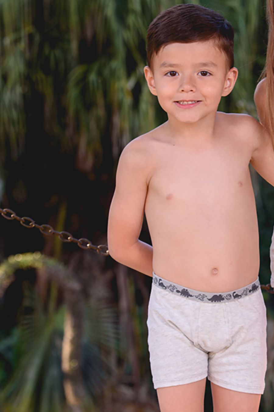 CUECA INFANTIL ALGODÃO BOX CINZA MÉDIO - 054 MESCLA - Innova Dama
