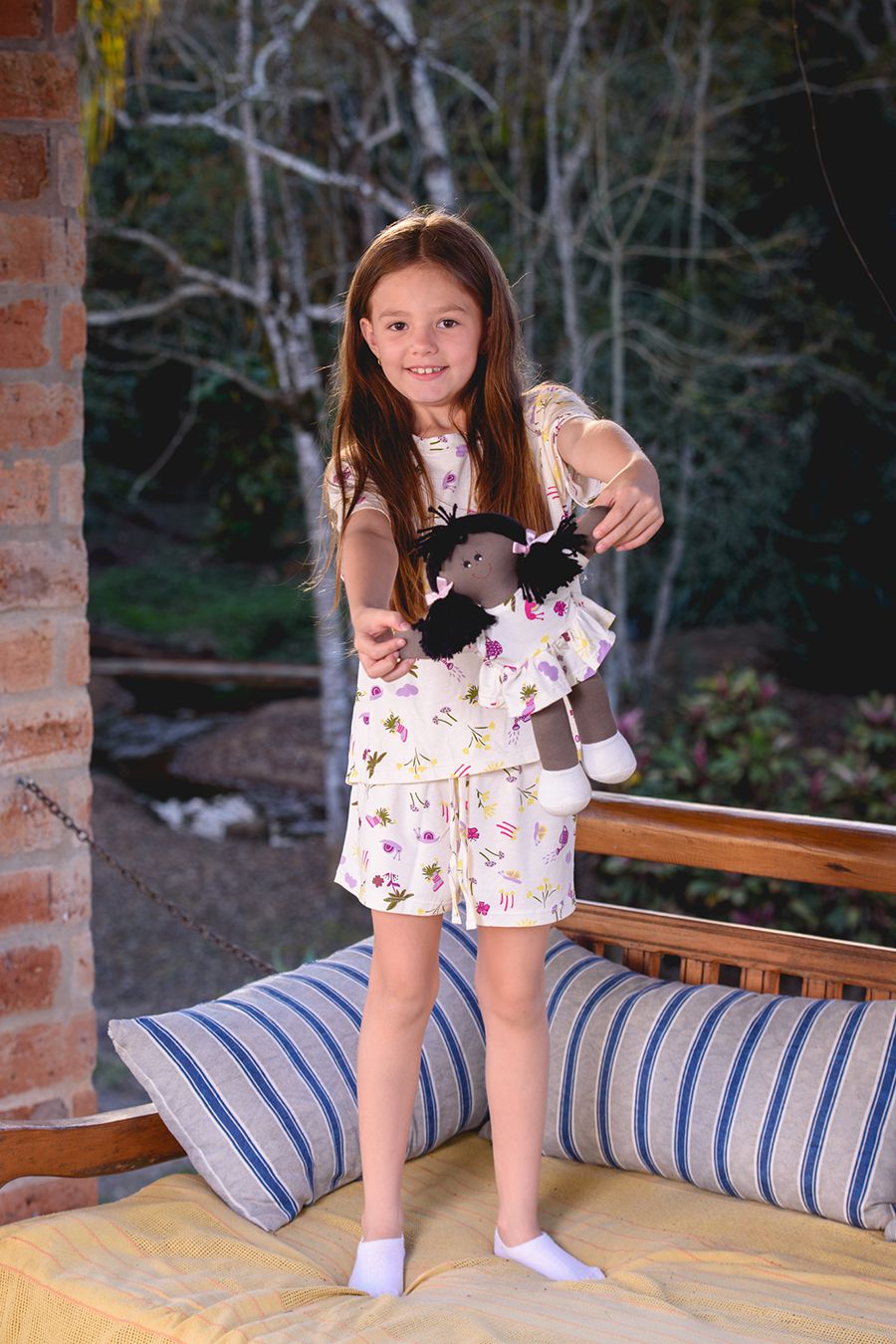 PIJAMA INFANTIL CURTO SHORT E BONECA JARDIM - 206 JARDIM - Innova Dama