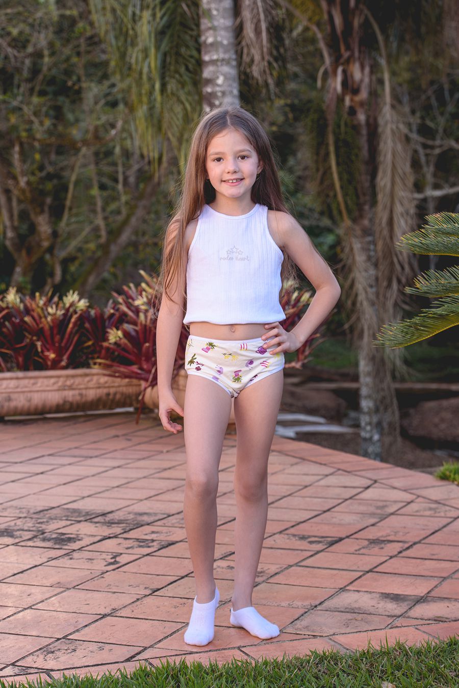 CALCINHA INFANTIL VISCOSE DE ALGODÃO JARDIM - 014 JARDIM - Innova Dama