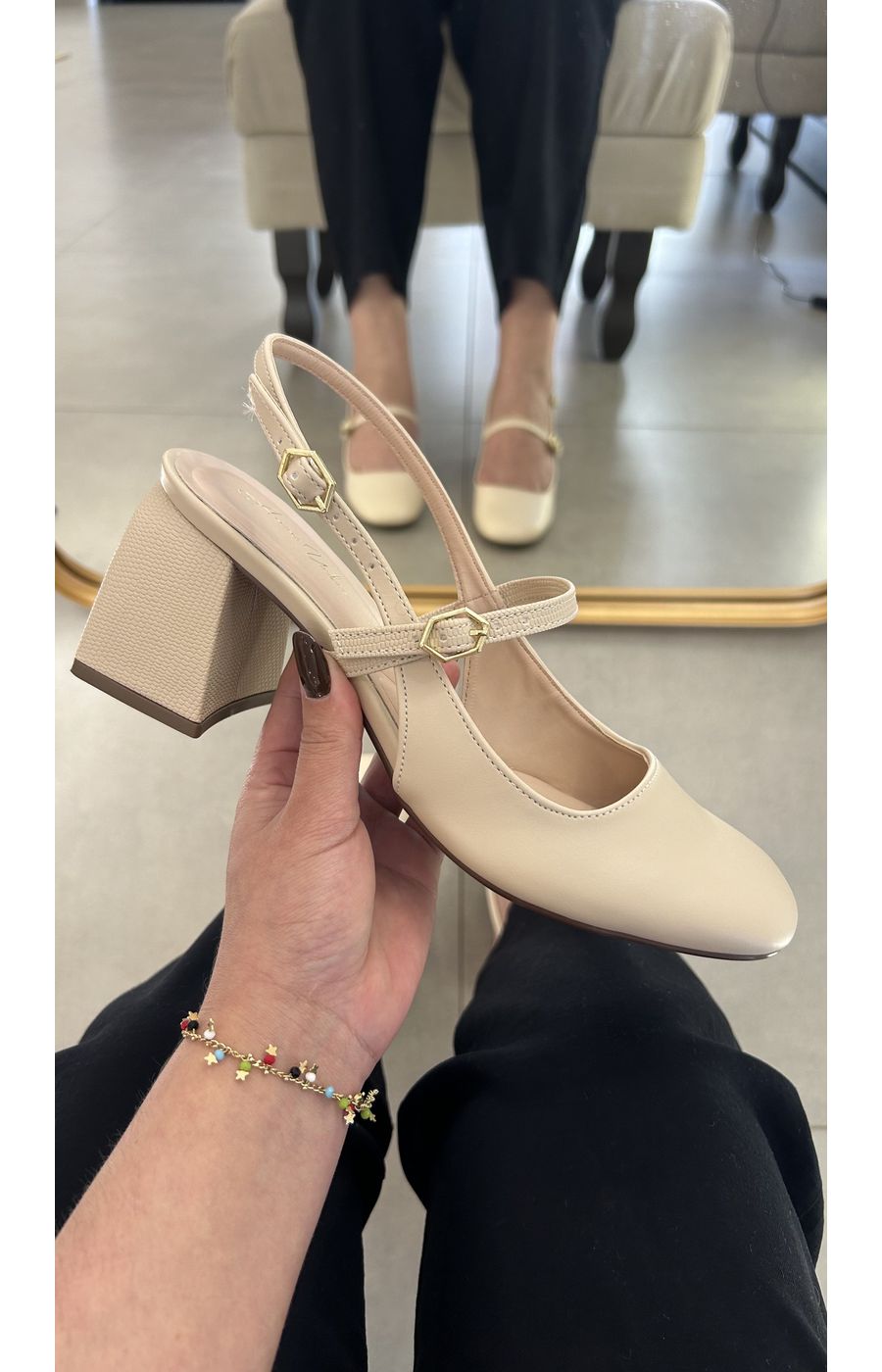 Slingback Diana Bege Claro - AURORA URBAN.