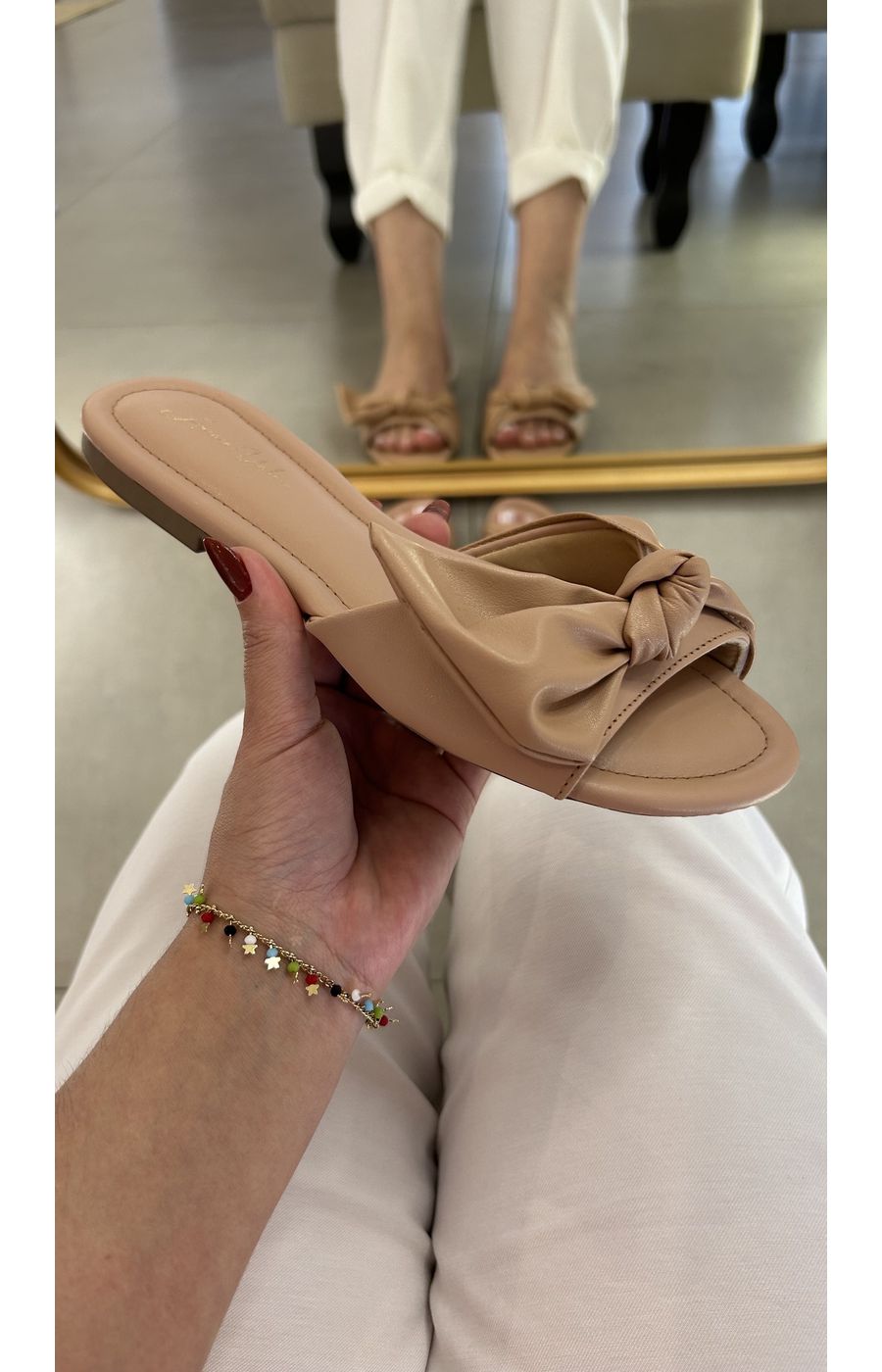 Sandália Rasteira Laço Lateral Casual Conforto Aur... - AURORA URBAN.