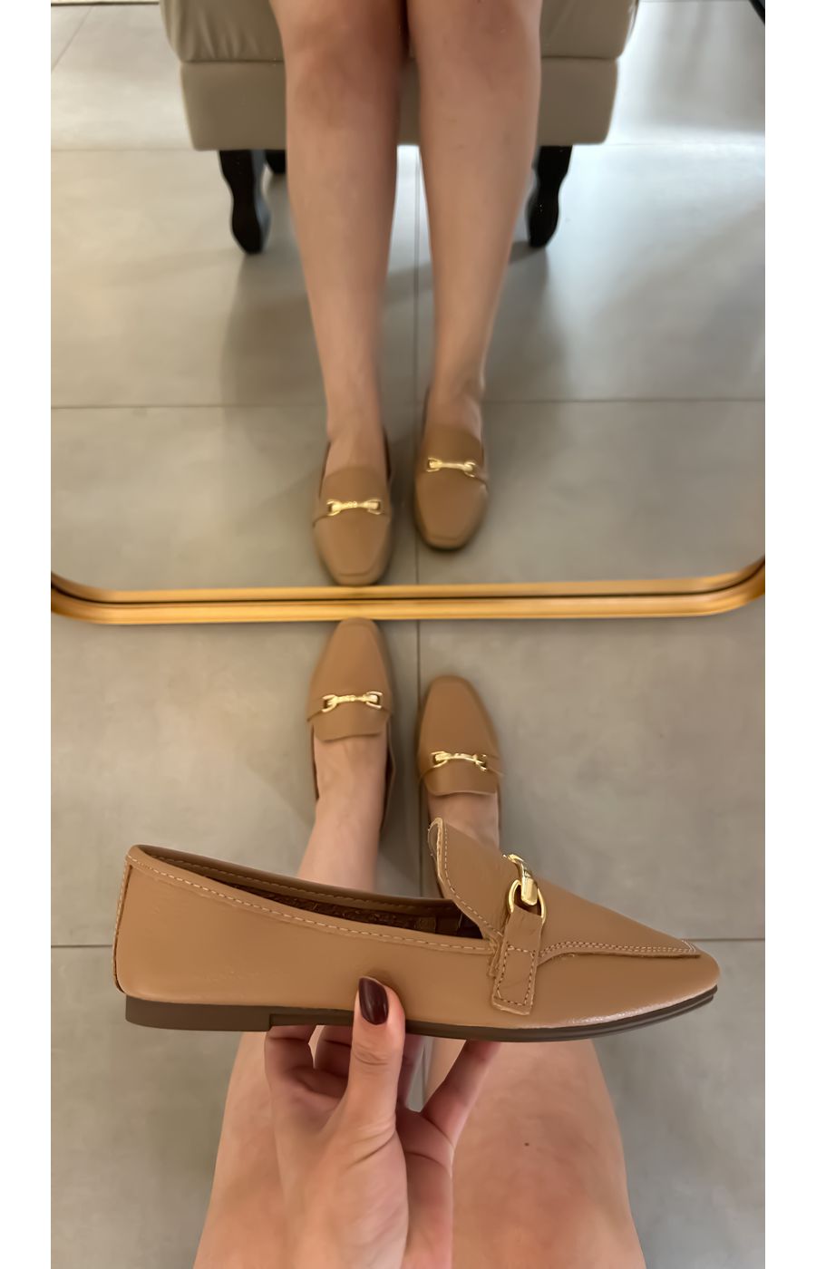 Loafer Ester em Couro Capuccino - AURORA URBAN.