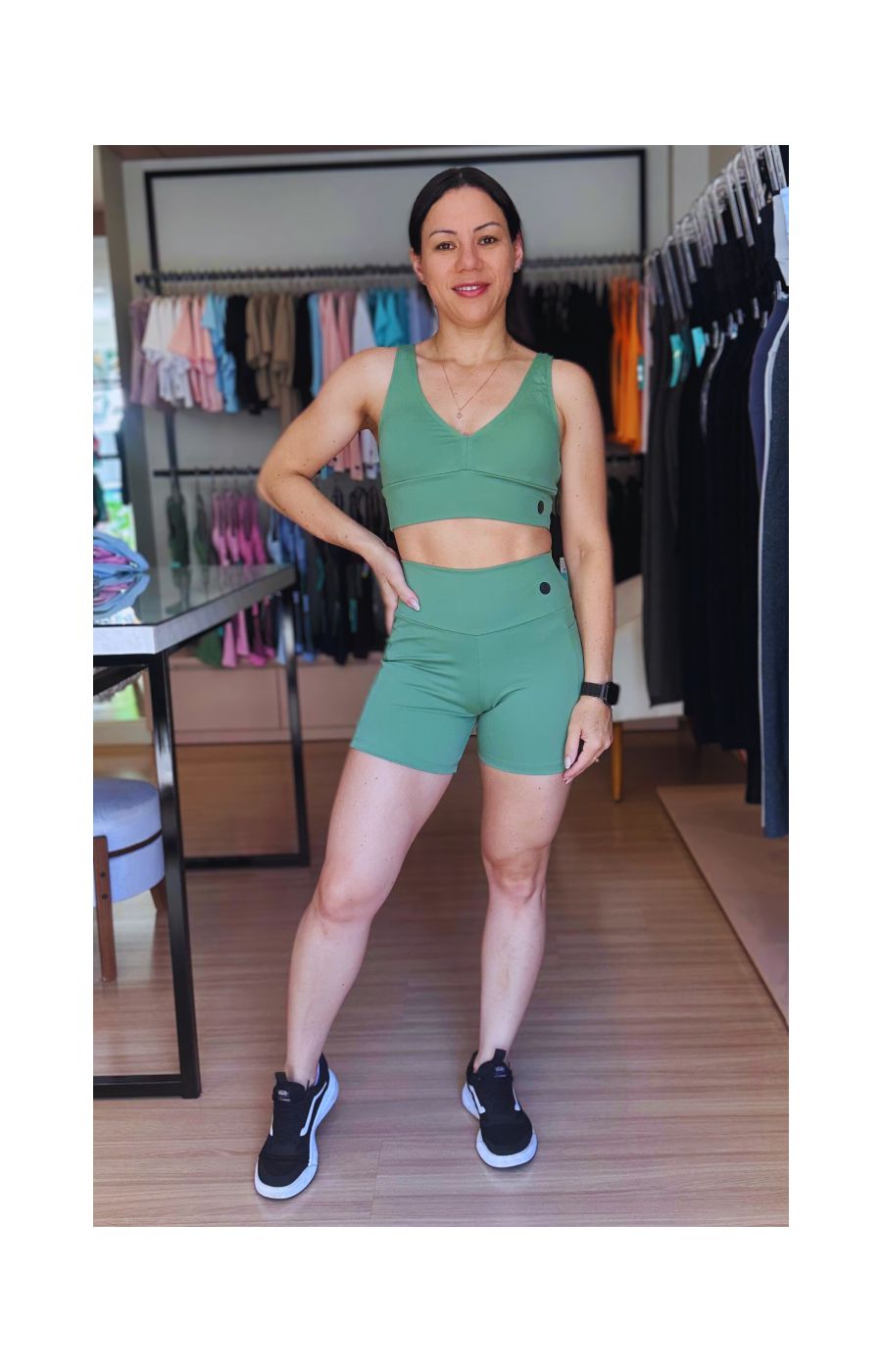 Conjunto Top e Shorts Confort Verde