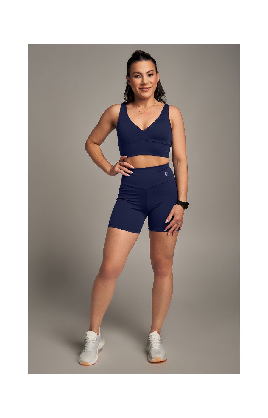 Conjunto Top e Shorts Confort Classic Azul Marinho