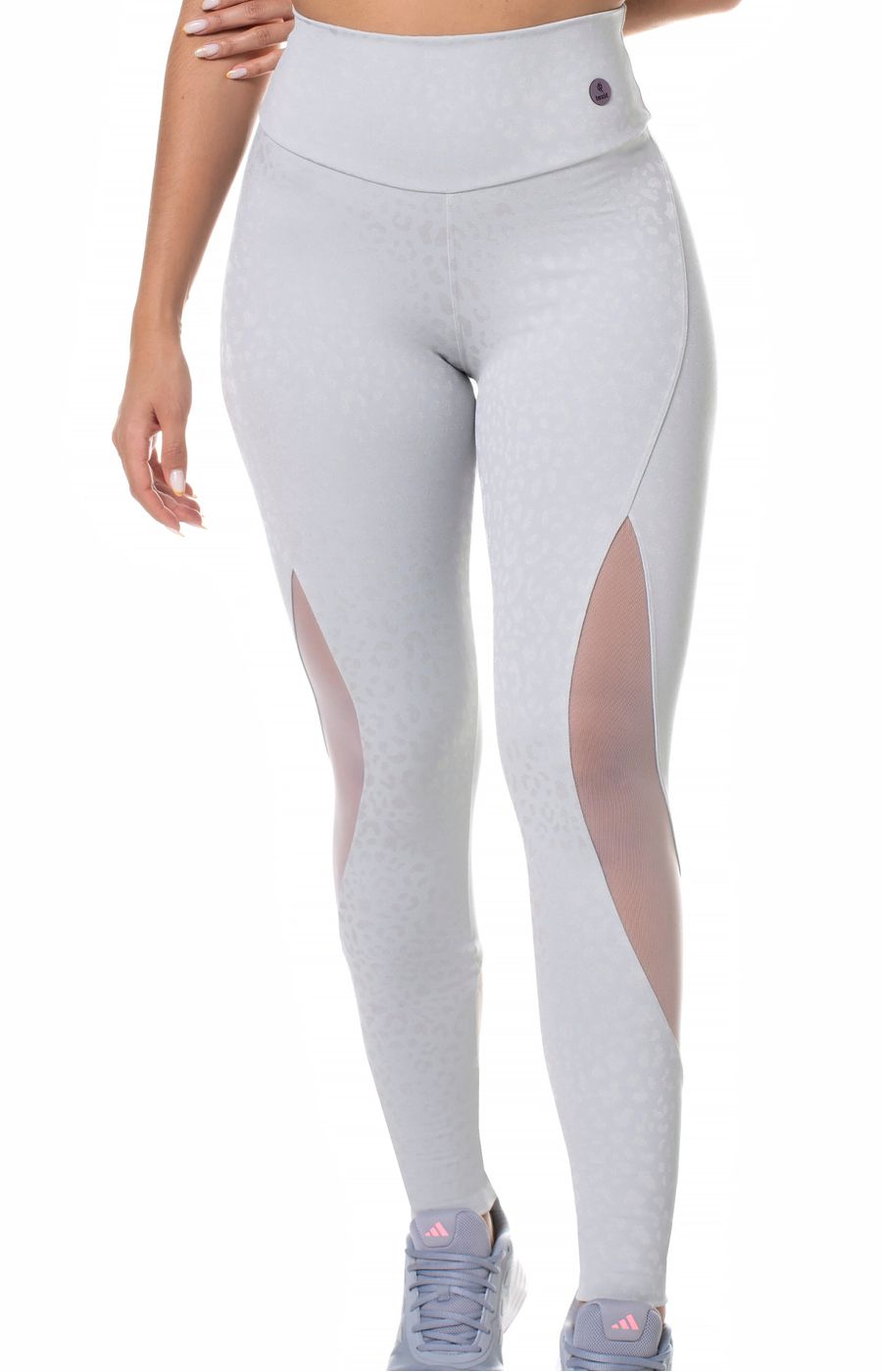 Calça Legging Leopardo Cinza