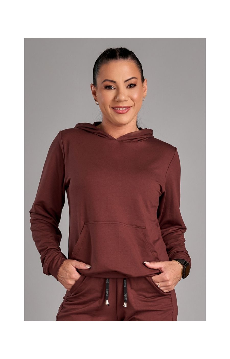 Blusa Canguru Moletinho Glow Marrom