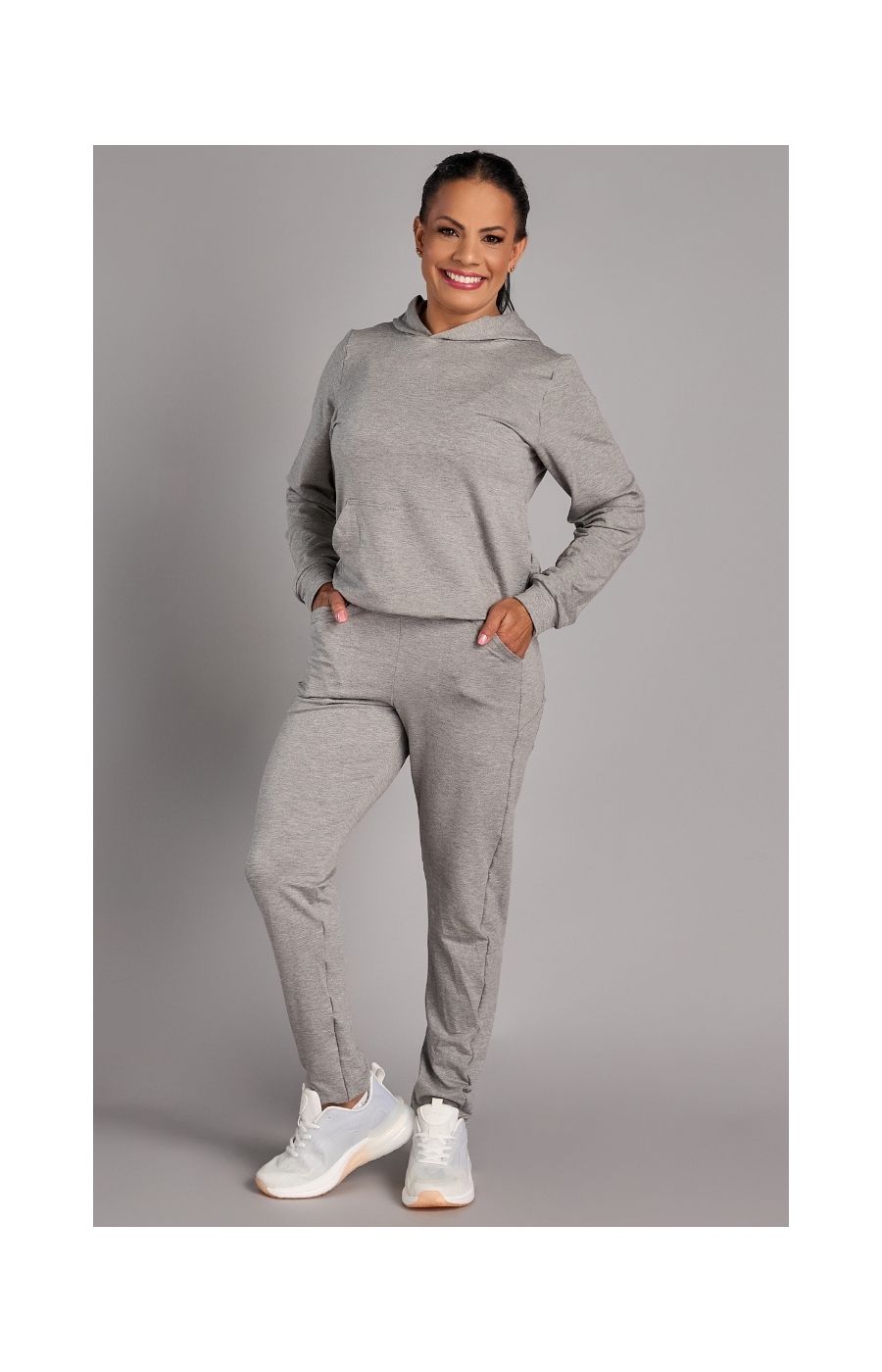 Conjunto Moletinho Glow cinza
