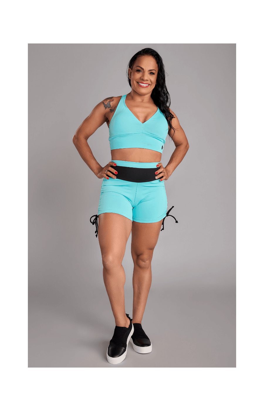 Conjunto Top e Shorts Vibration Azul bebê
