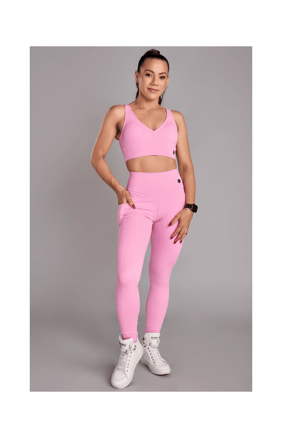 Conjunto Top e Legging Confort Classic Rosa bebê