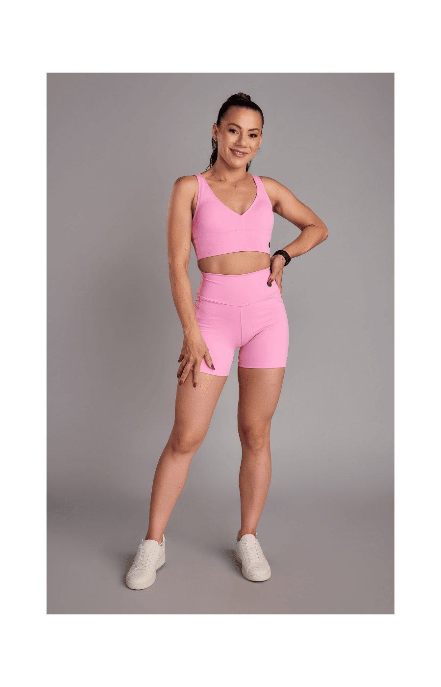Conjunto Top e Shorts Confort Classic Rosa bebê