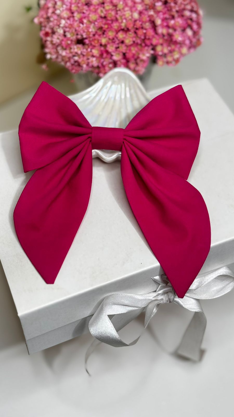 Laço Amélia Liso Pink - LITA ACESSÓRIOS