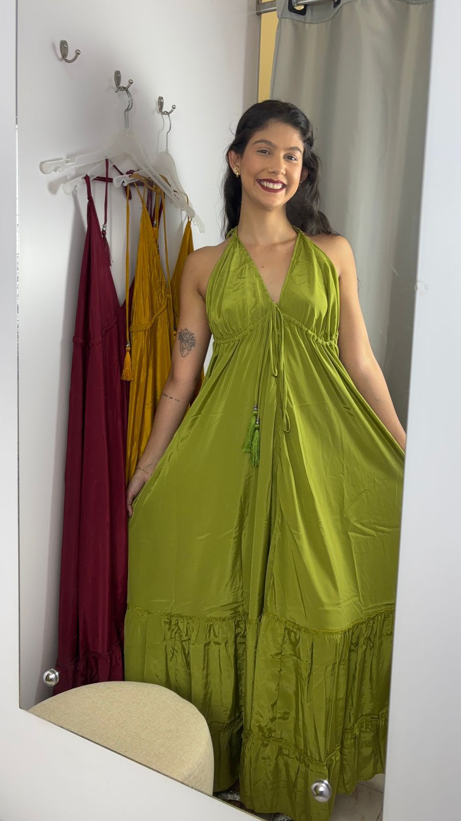 Vestido longo Shakti liso - 42 - Mahakali