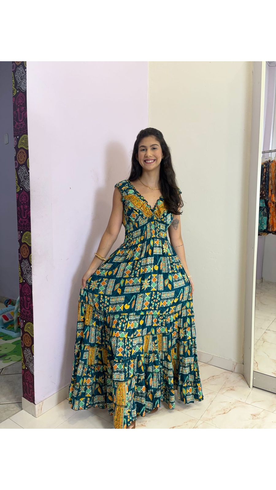 Vestido Ciganinha Longo - 4854 - Mahakali