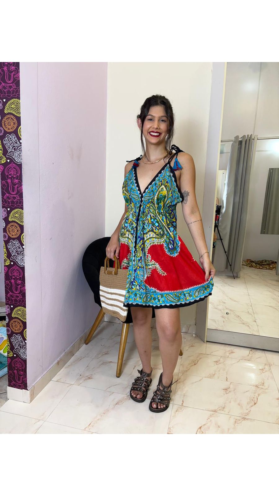 Vestido Solara Bordado curto - 34 - Mahakali