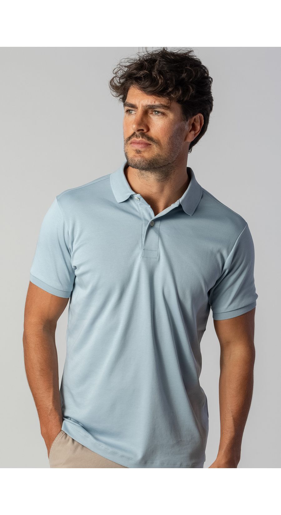 Camisa Polo Pimma Cotton Azul Claro - Diodato Alfaiataria