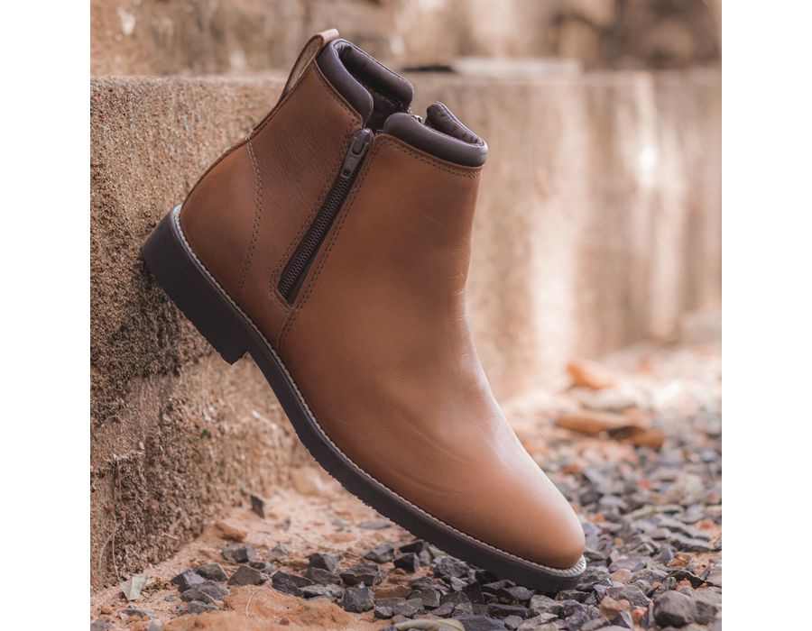 Botina Masculina Chelsea em Couro com Zíper | Xucrão Boots | Botas e ...