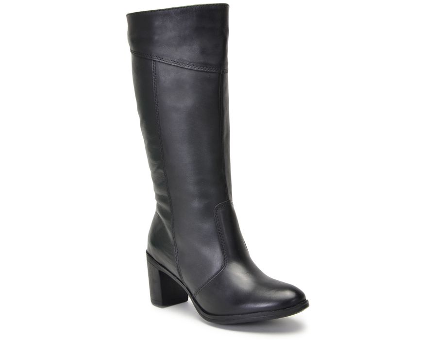 Botas Femininas Cano Médio Salto Grosso Preto