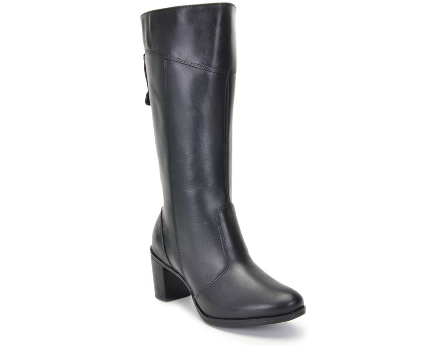 Bota Feminina Cano Médio Salto Grosso Preto