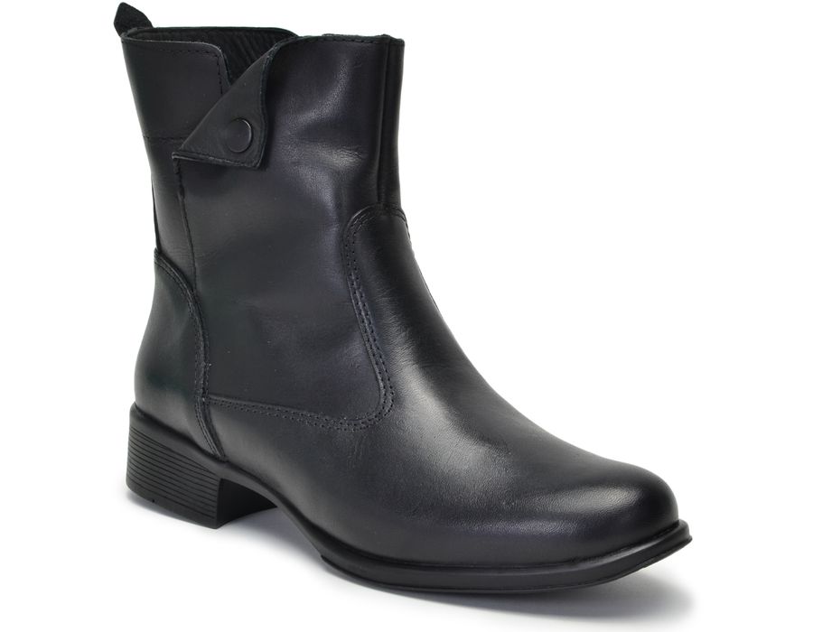 Bota Feminina Couro Bovino Cano Curto Montaria 2150/01 Preto