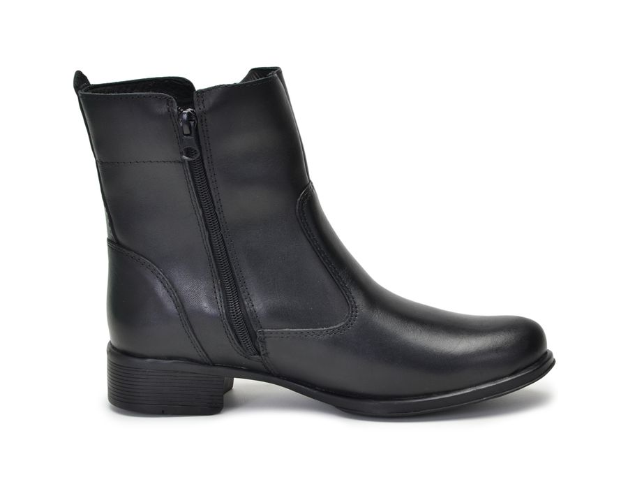 Bota Feminina Couro Bovino Cano Curto Montaria 2150/01 Preto
