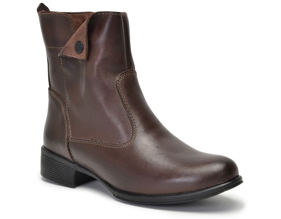 Bota Feminina Couro Bovino Cano Curto Montaria 2150/02 Brown