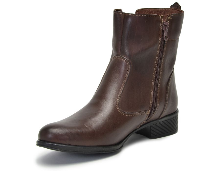 Bota Feminina Couro Bovino Cano Curto Montaria 2150/02 Brown