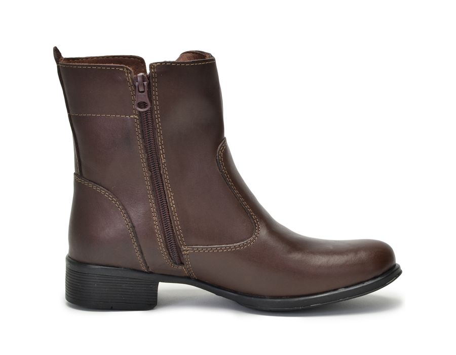 Bota Feminina Couro Bovino Cano Curto Montaria 2150/02 Brown