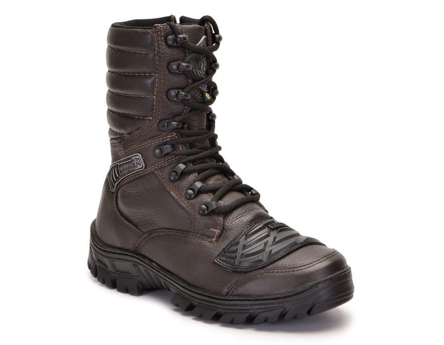 Coturno Militar Marrom Tático Attack Zíper Bmbrasil 5188/07 c a Nº 45.899