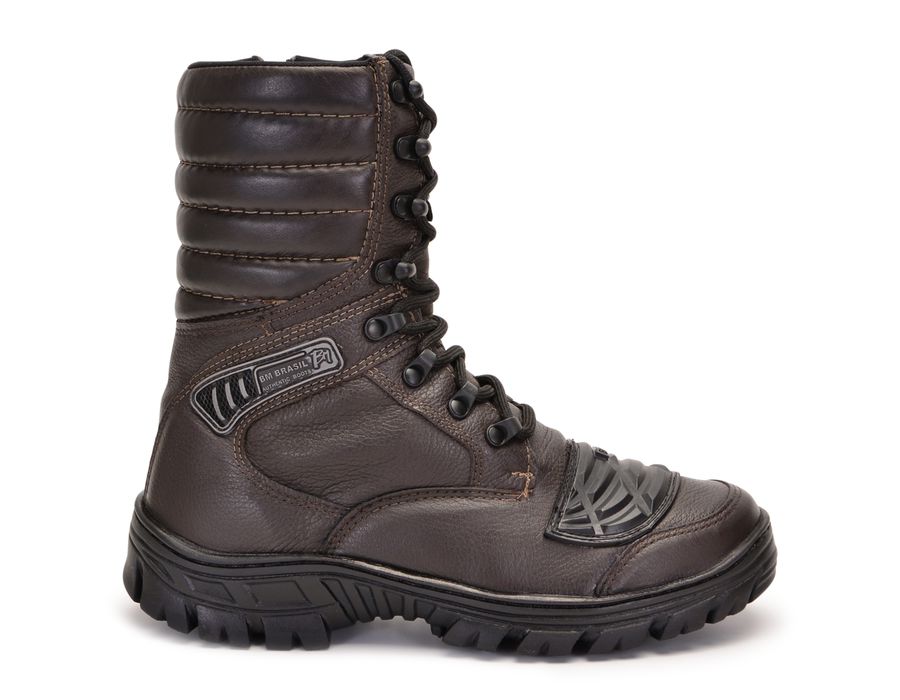 Coturno Militar Marrom Tático Attack Zíper Bmbrasil 5188/07 c a Nº 45.899