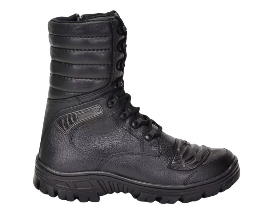 Coturno Bota Tático Militar Attack Zíper Moto 5188/01 Preto c a Nº 45899