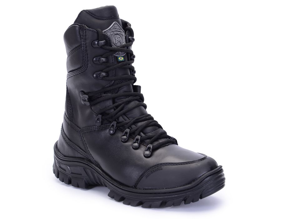 coturno militar Attack sentinel em couro com bico em tpu pvc 