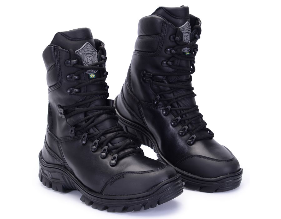 coturno militar Attack sentinel em couro com bico em tpu pvc 