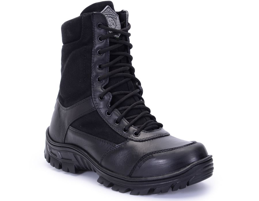 COTURNO EXERCITO SENTINEL EM COURO E COM ZIPER E BIQUEIRA DE TPU PVC 